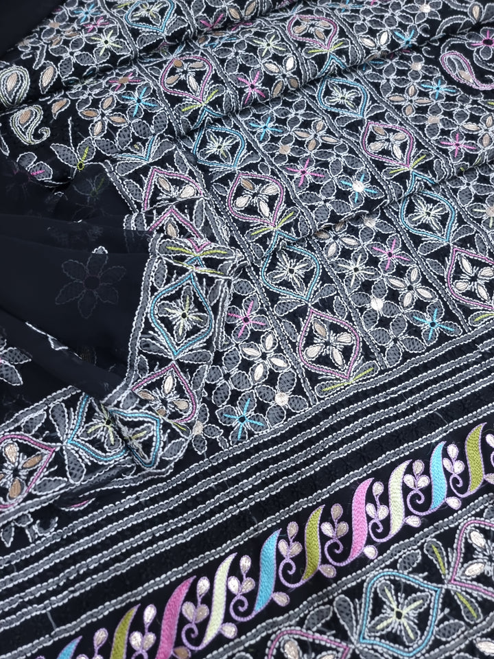 Georgette Chikankari Dress Material Resham Aari Work