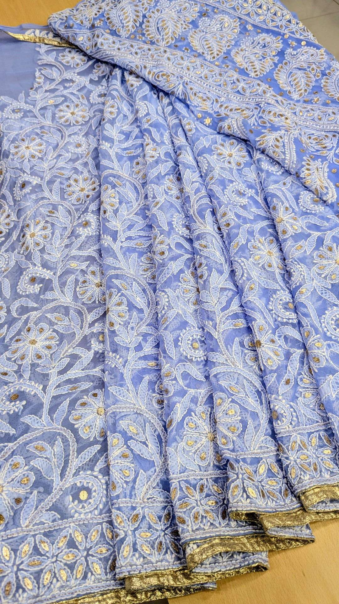 Georgette Chikankari Saree