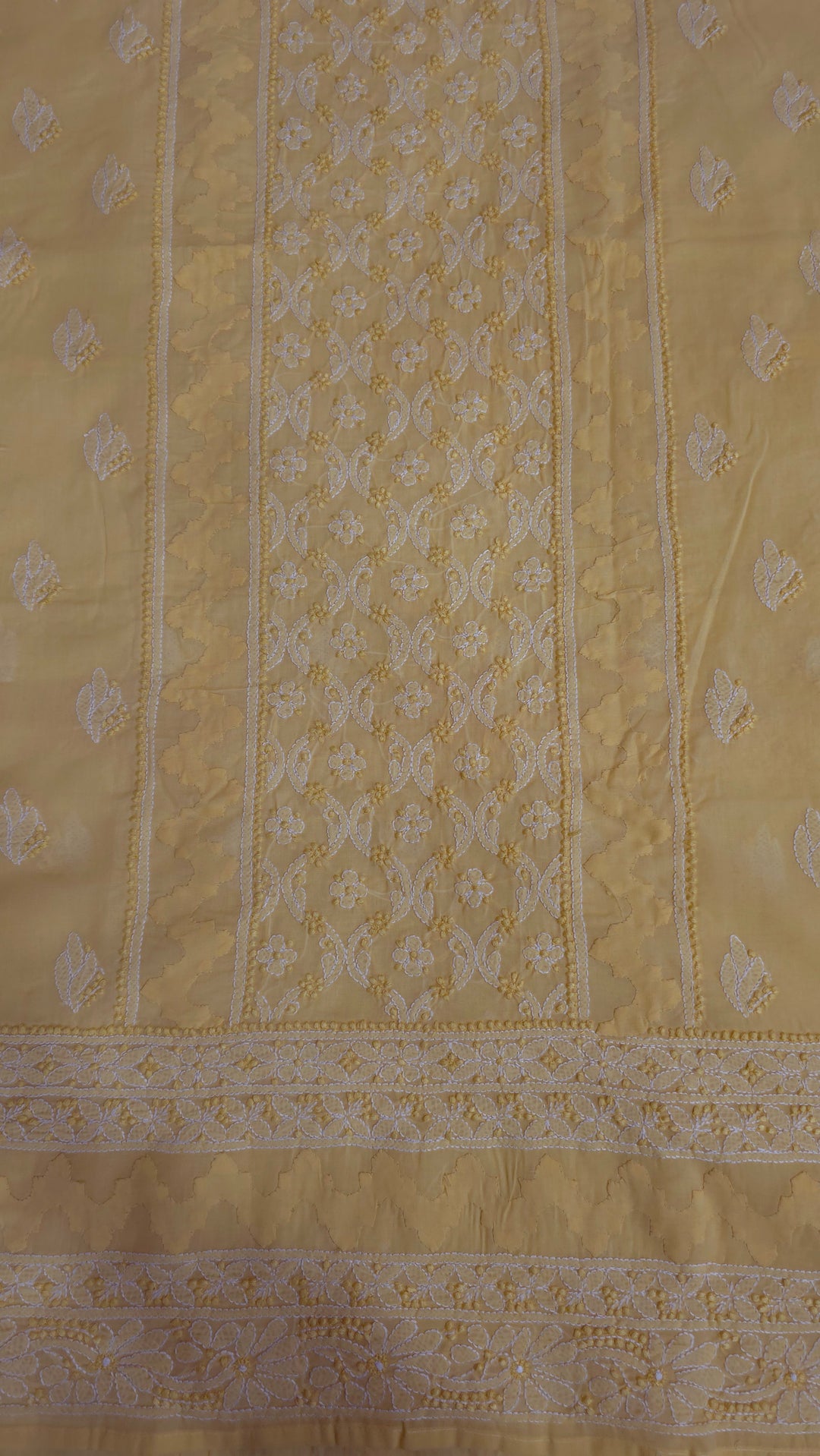 Darz Lucknowi Chikankari  Dress Material – Handmade Cotton Suit with Chiffon Dupatta