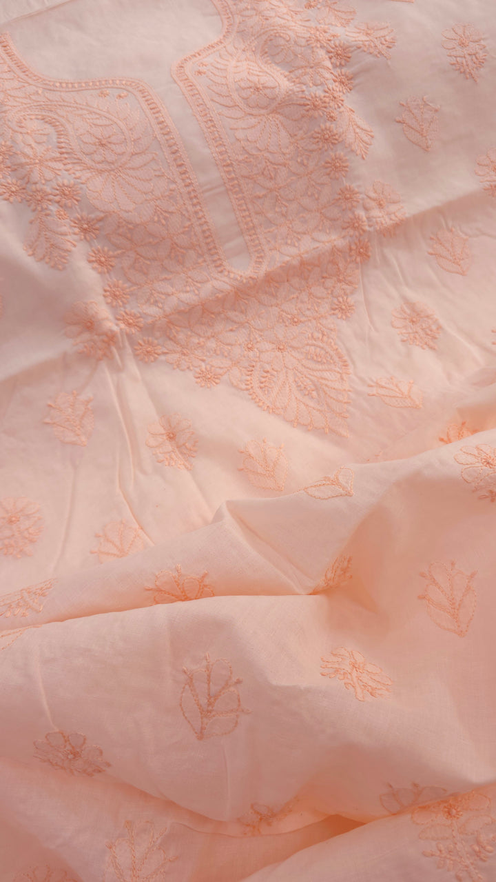 Paridhan Chikan Premium Handcrafted Chikankari Cotton Suit Set | Unstitched Dress Material with Chiffon Dupatta | Made in Lucknow