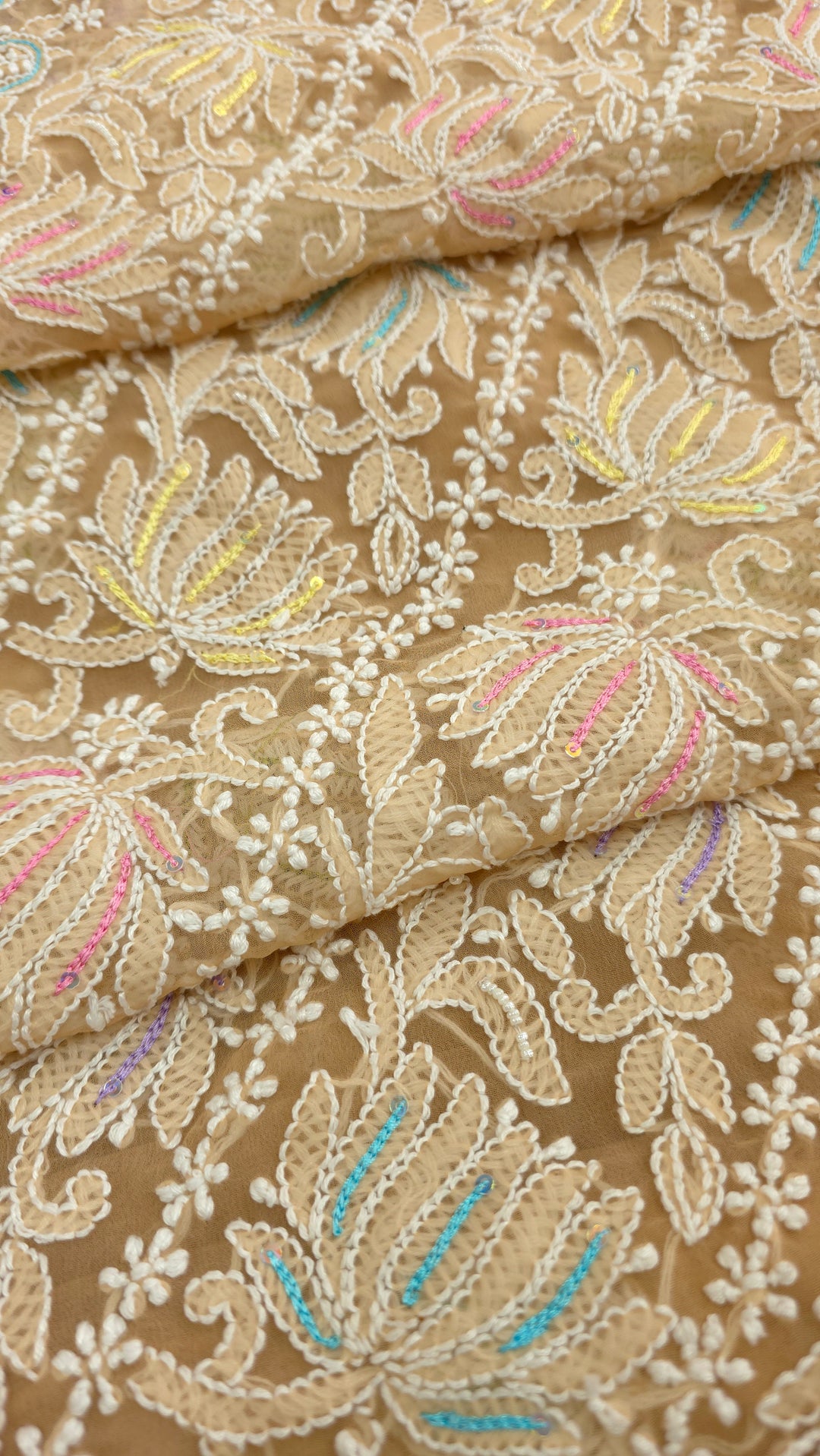 Georgette Chikankari Dress Material Resham Aari pearl Work