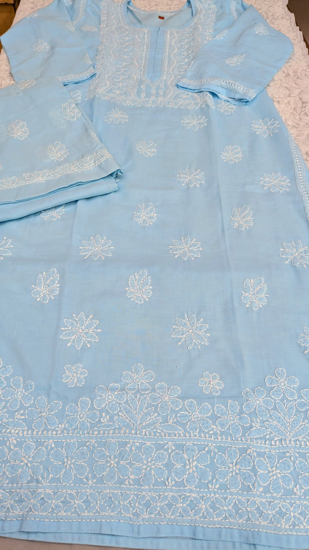 Hand Embroidery Chikankari  Kurta Pant Set