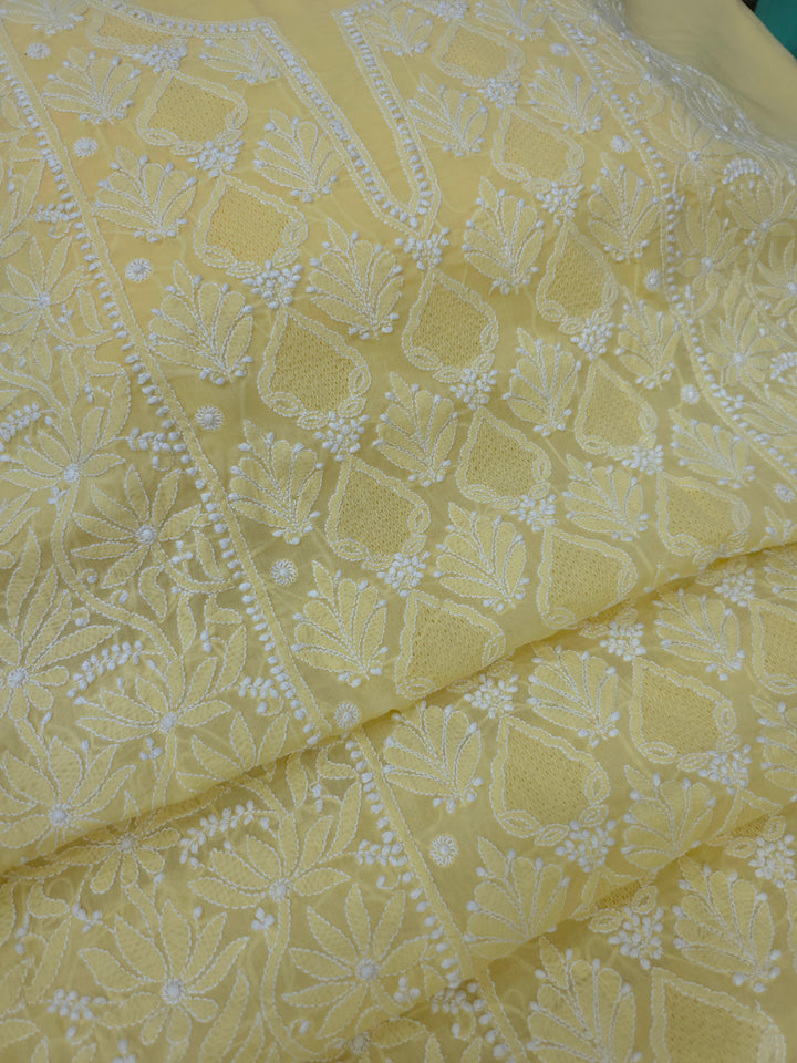 Tareef Lucknow Hand Jaali Chikankari Cotton Dress Material