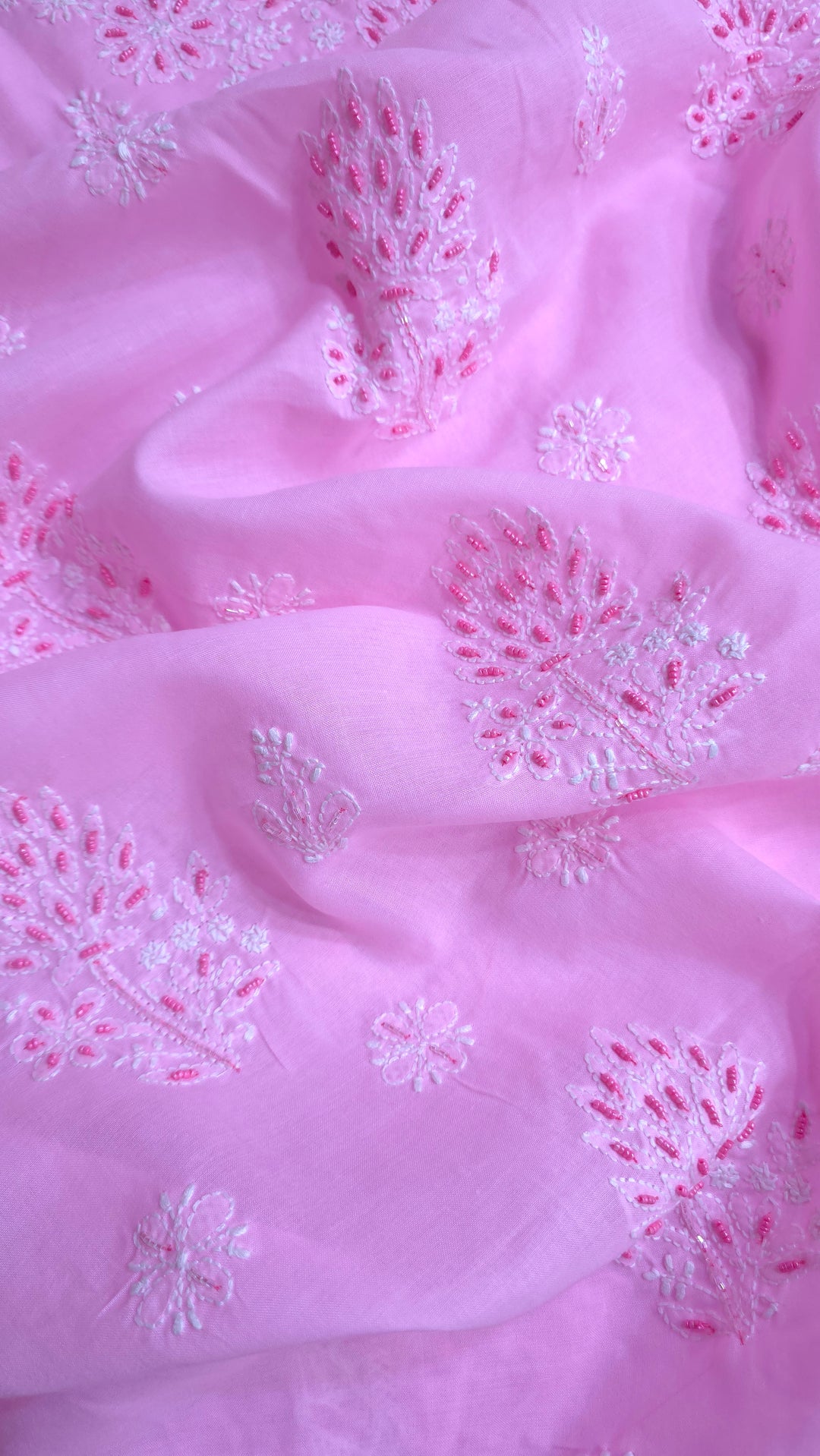Pearl Chikankari Cotton Dress Material | Paridhan Chikan