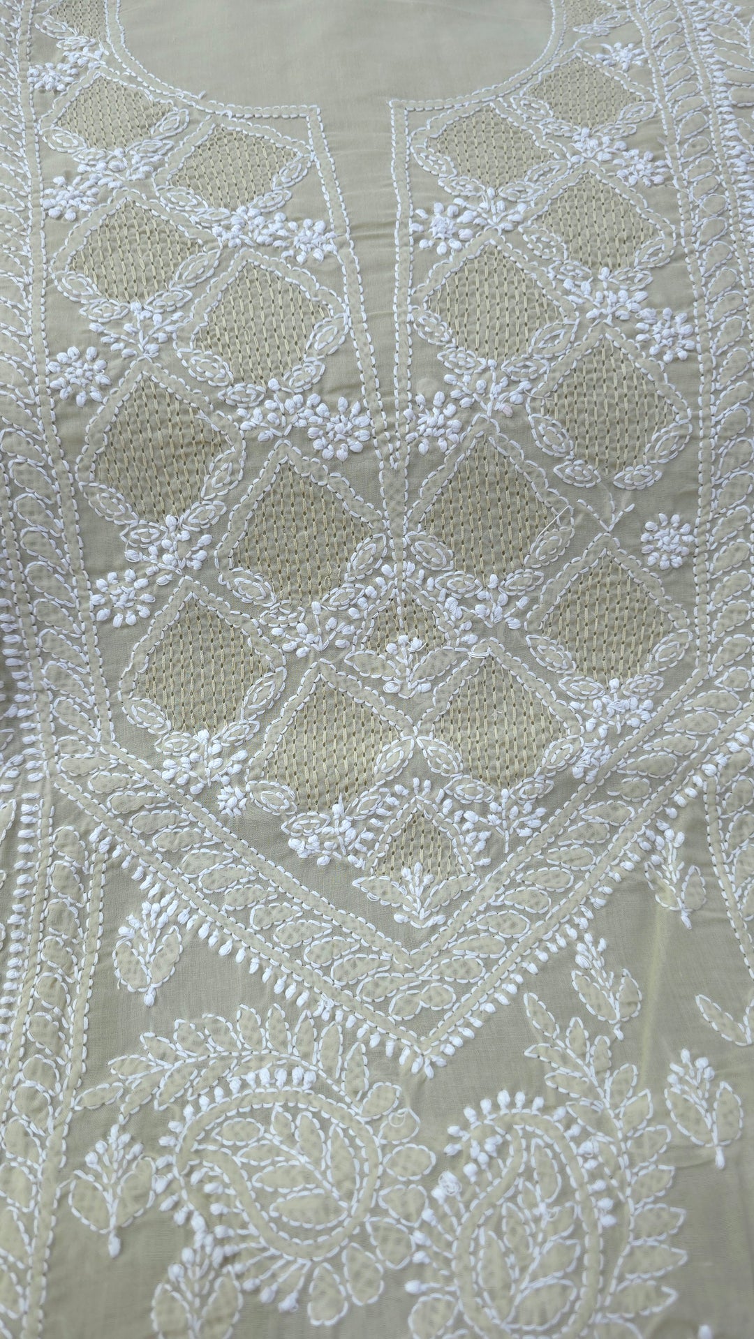 Sarahna Lucknow Hand Jaali Chikankari Cotton Dress Material