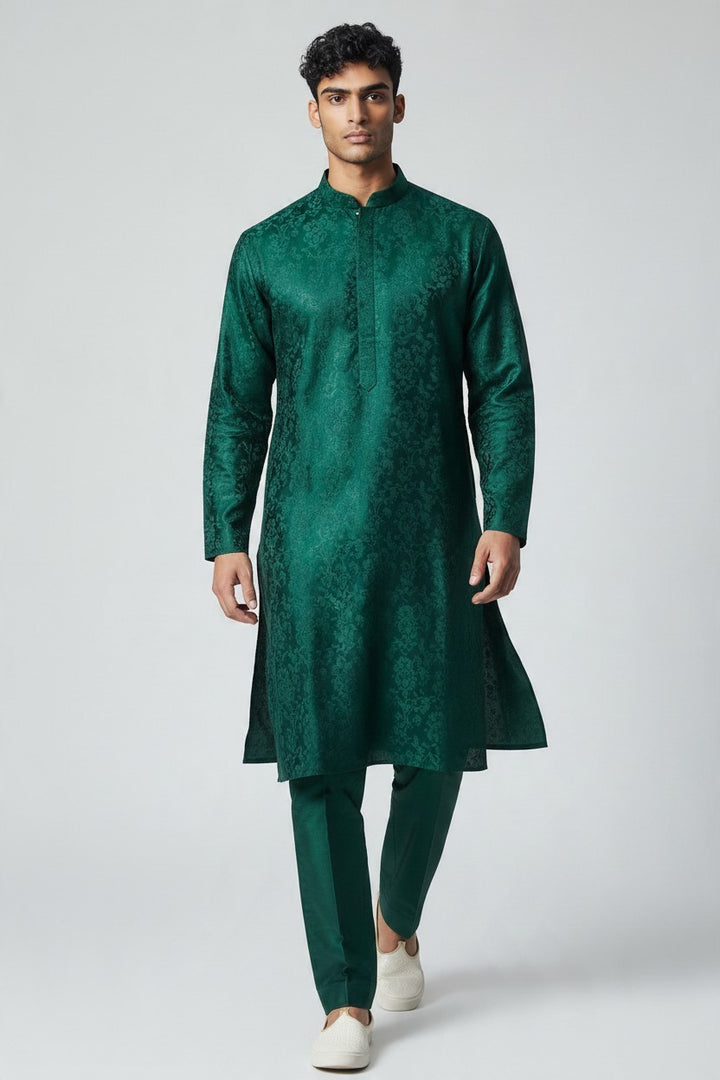 Banarsi jacquard silk kurta without chikankari
