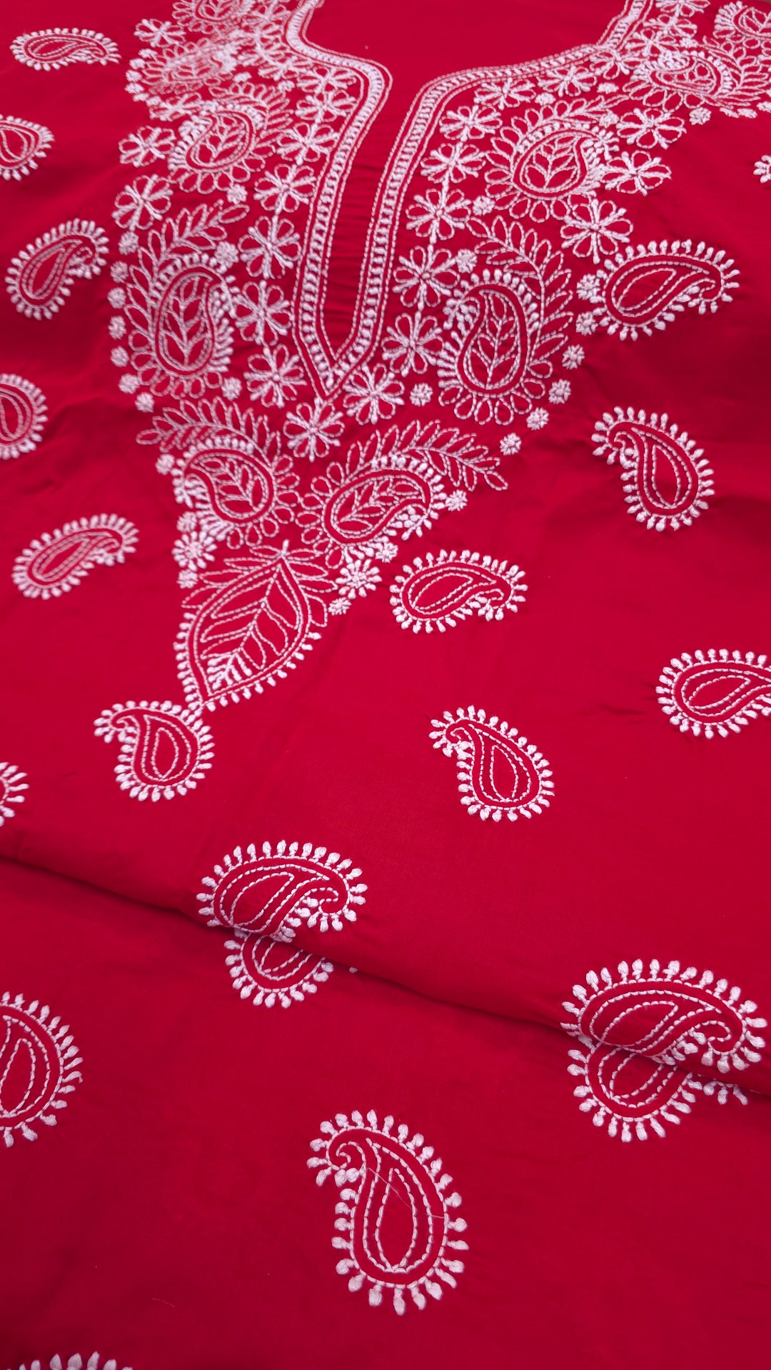 Paridhan Chikan Premium Handcrafted Chikankari Cotton Suit Set | Unstitched Dress Material with Chiffon Dupatta | Made in Lucknow