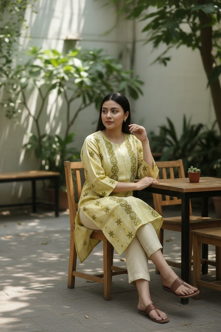 Soft Cotton Chikankari Hand Embroidered Kurti for Women | Premium Soft & Non-Transparent Fabric | 36 Inch Length | Lucknowi Chikan Kurta