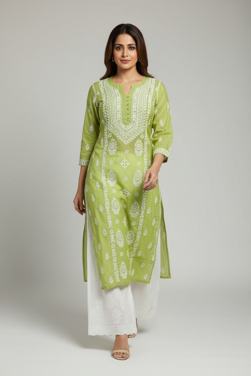 Pure Muslin Chikankari Kurti
