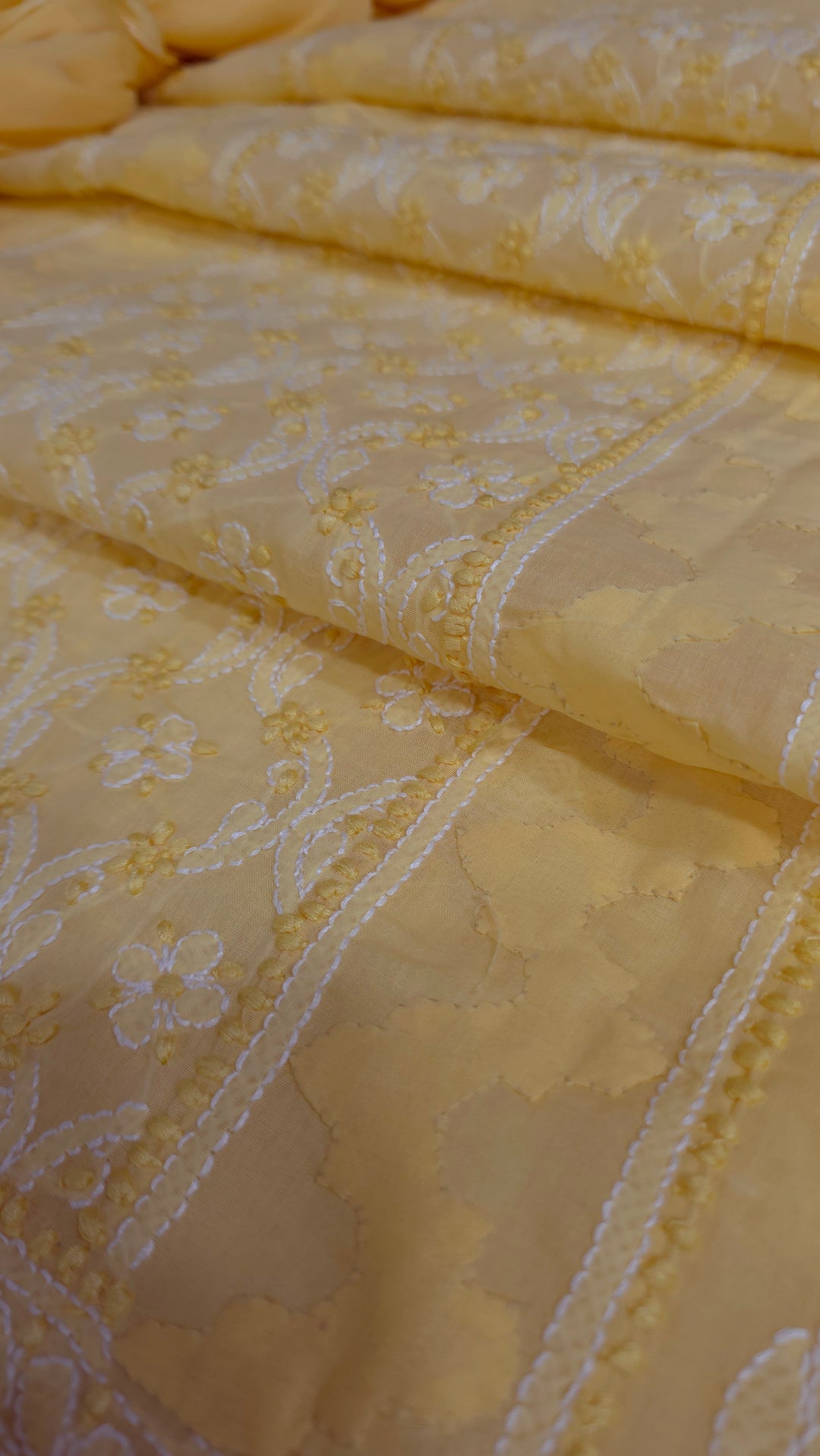 Darz Lucknowi Chikankari  Dress Material – Handmade Cotton Suit with Chiffon Dupatta