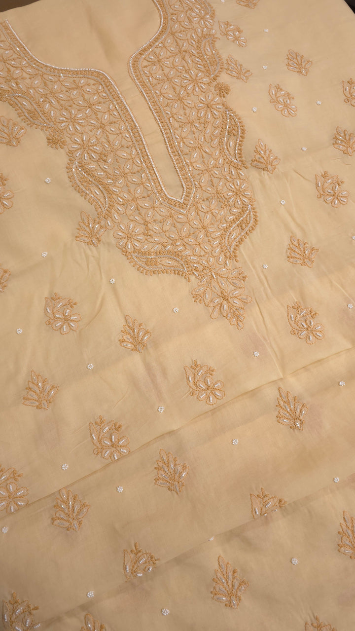Pearl Chikankari Cotton Dress Material | Paridhan Chikan