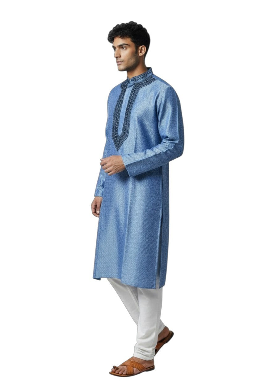 Banarsi jacquard silk kurta