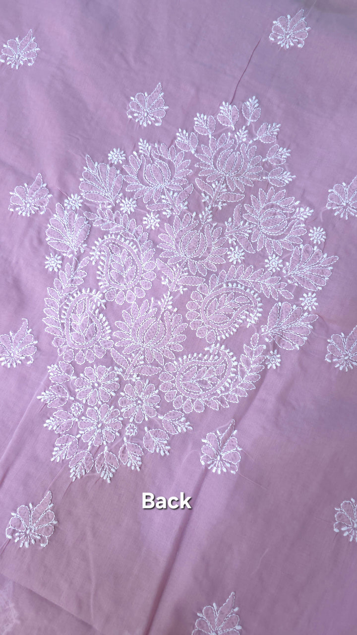 Sarahna Lucknow Hand Jaali Chikankari Cotton Dress Material
