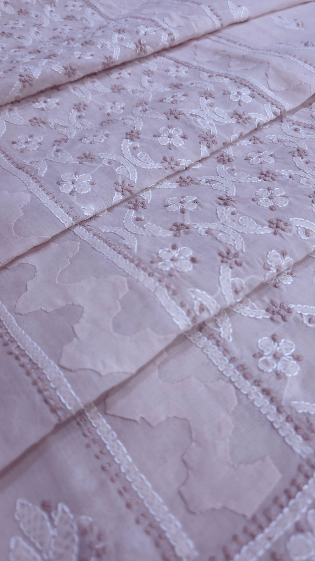 Darz Lucknowi Chikankari  Dress Material – Handmade Cotton Suit with Chiffon Dupatta