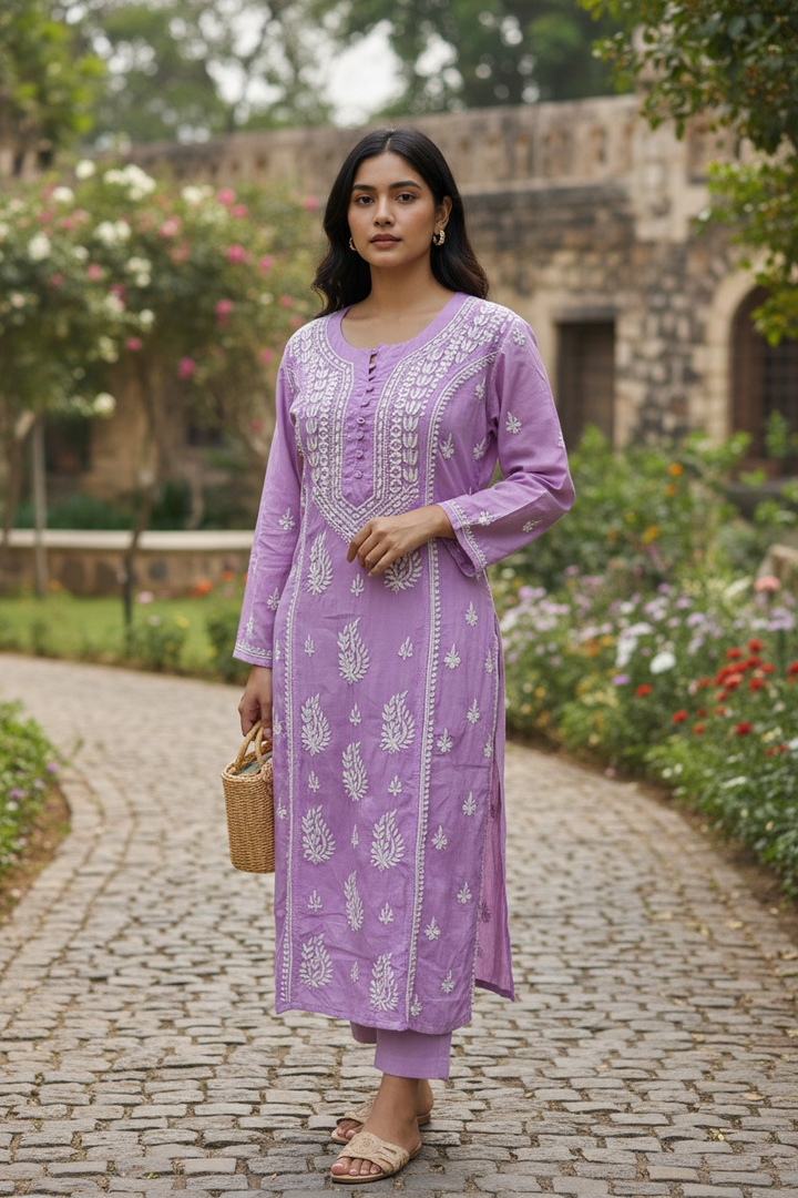 Pure Muslin Chikankari Kurti