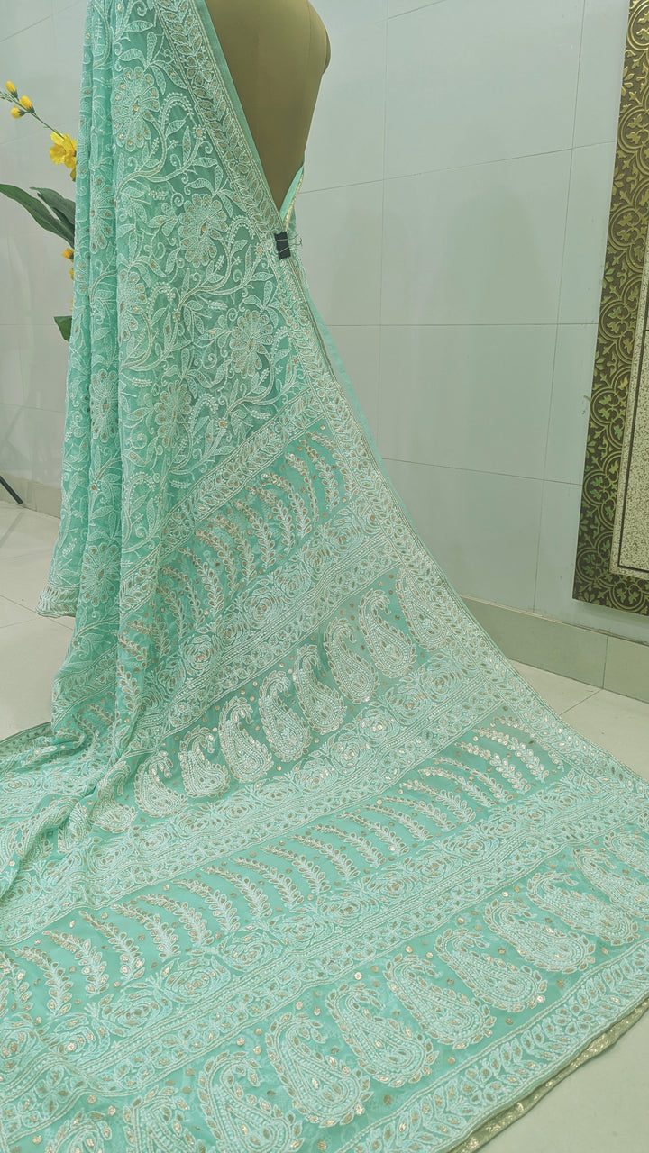 Georgette Chikankari Saree