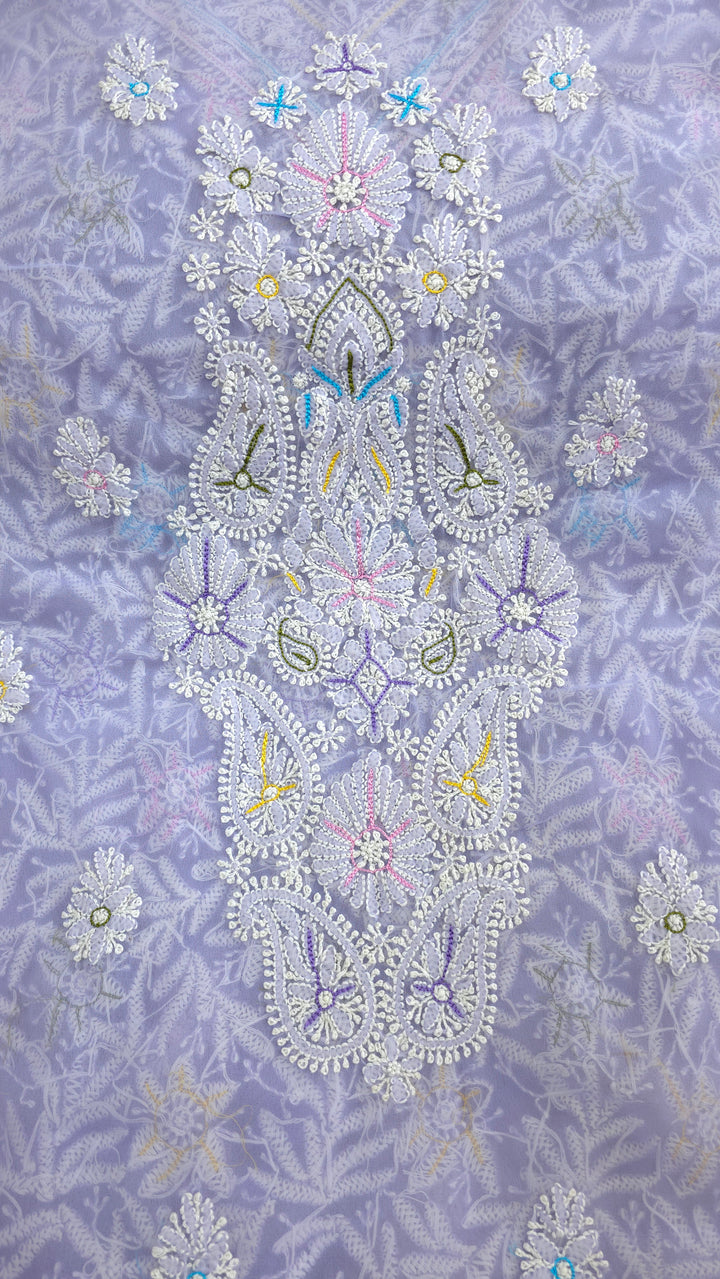 Georgette Chikankari Dress Material Resham Aari pearl Work