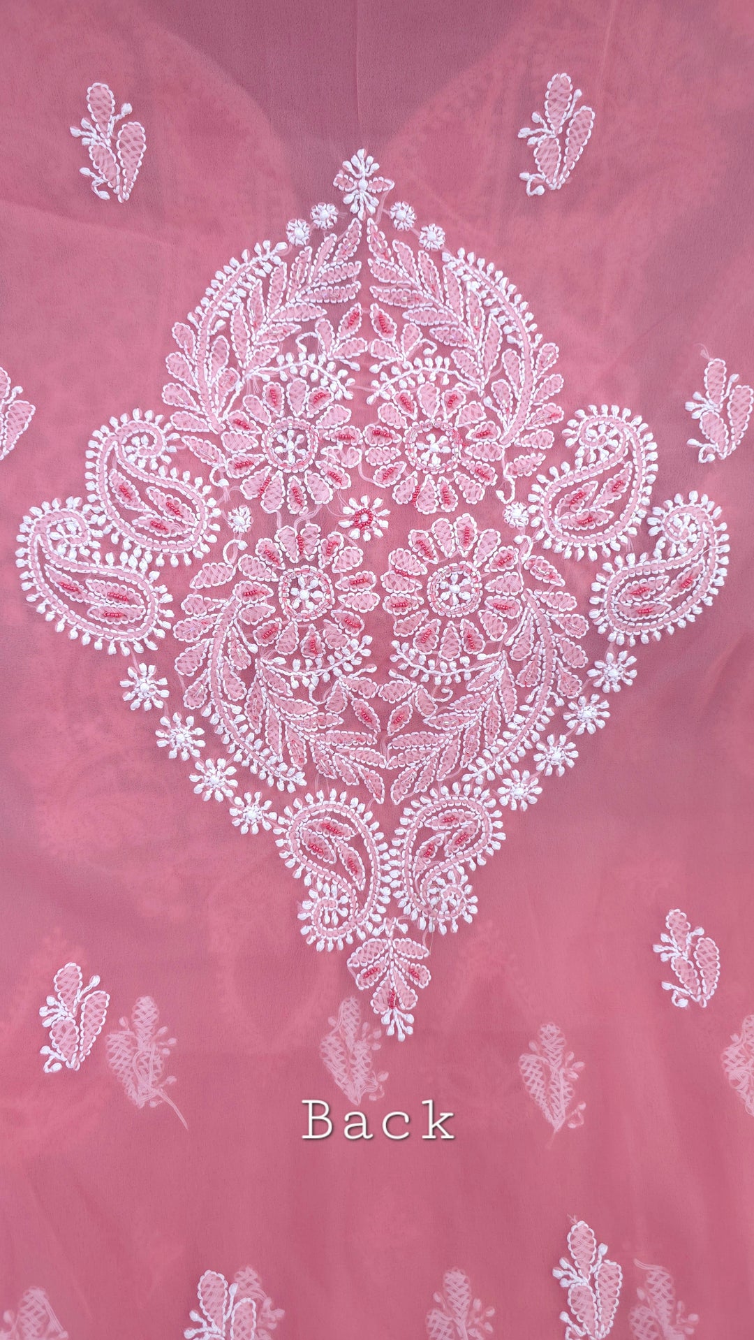 Alina Heavy Embellished Georgette Chikankari Unstitched Dress Material | Cutdana Handwork