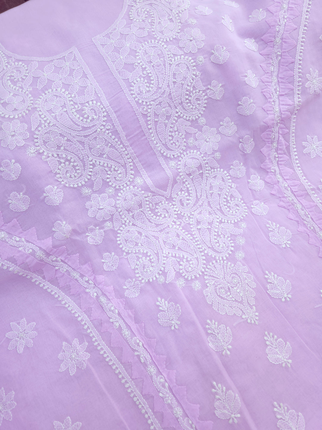 Darz Lucknowi Chikankari  Dress Material – Handmade Cotton Suit with Chiffon Dupatta