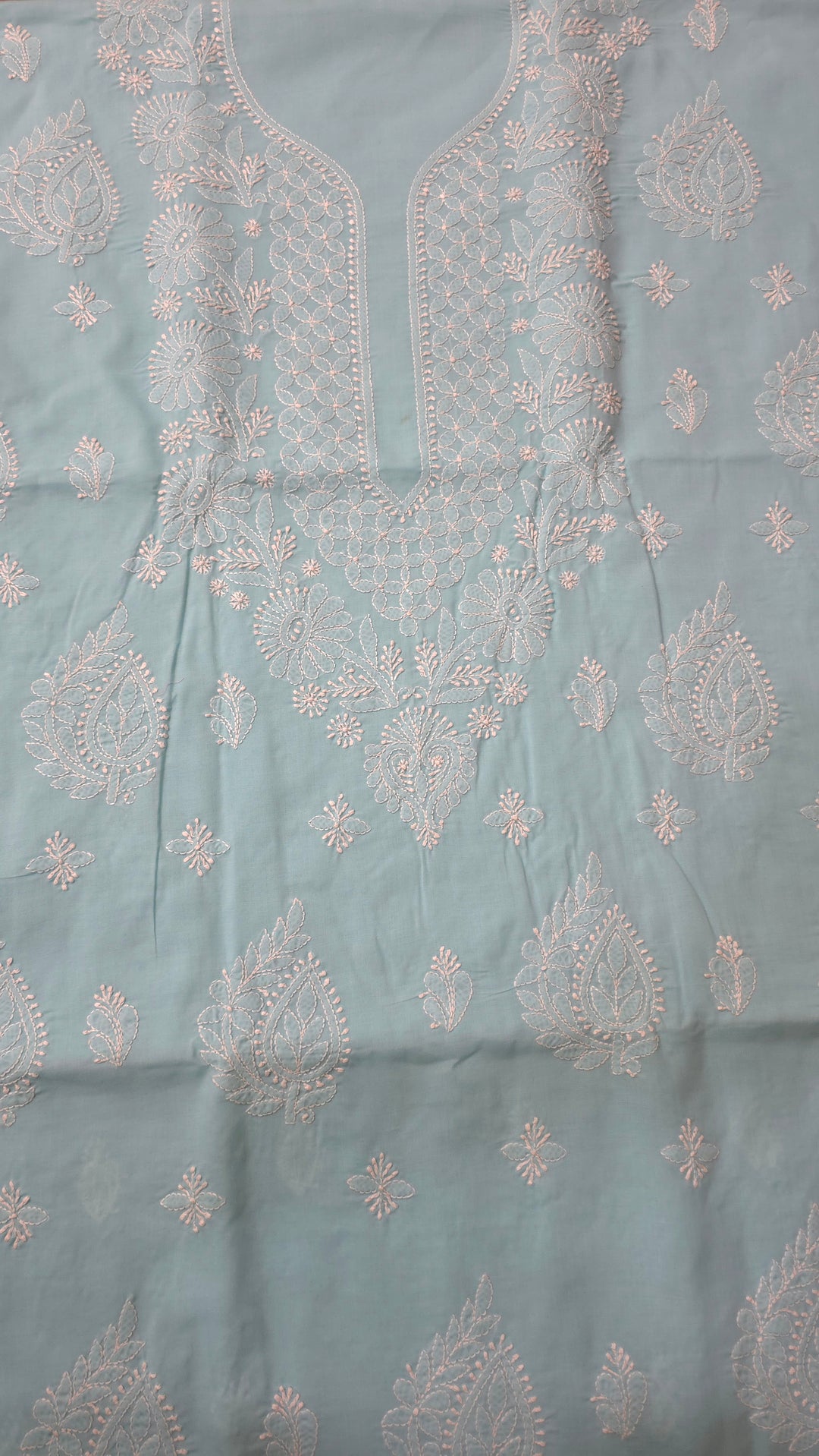 Paridhan Chikan Premium Handcrafted Chikankari Cotton Suit Set | Unstitched Dress Material with Chiffon Dupatta | Made in Lucknow