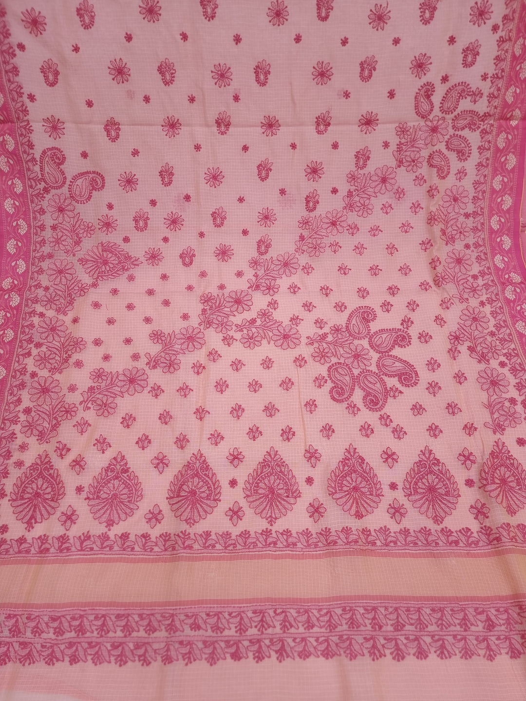 Hand Embroidered Chikankari Banarasi Silk Saree with Intricate Border & Palla Pattern – Includes  Blouse | Paridhan Chikan