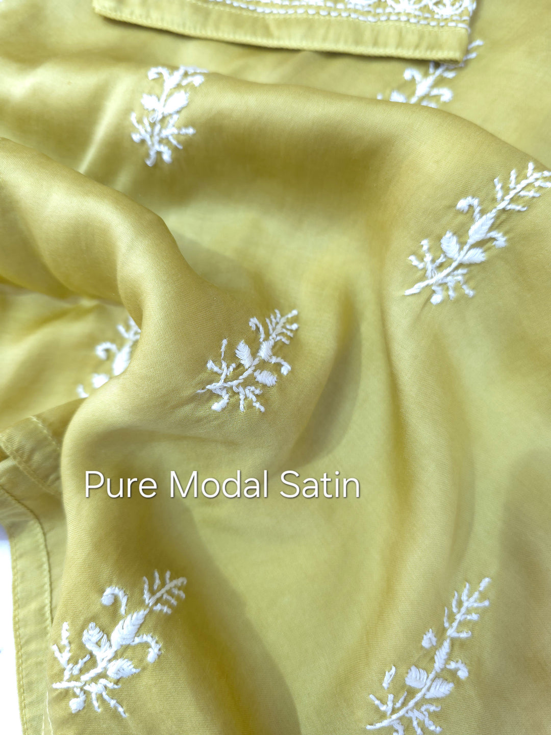 Women's Modal Satin Chikankari Top – Authentic 2 Taar Hand Embroidery