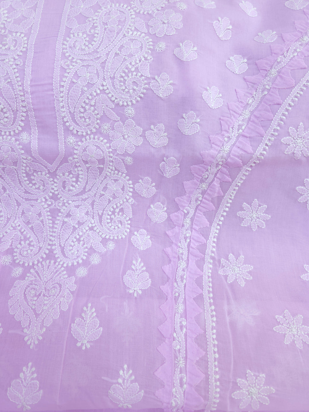 Darz Lucknowi Chikankari  Dress Material – Handmade Cotton Suit with Chiffon Dupatta