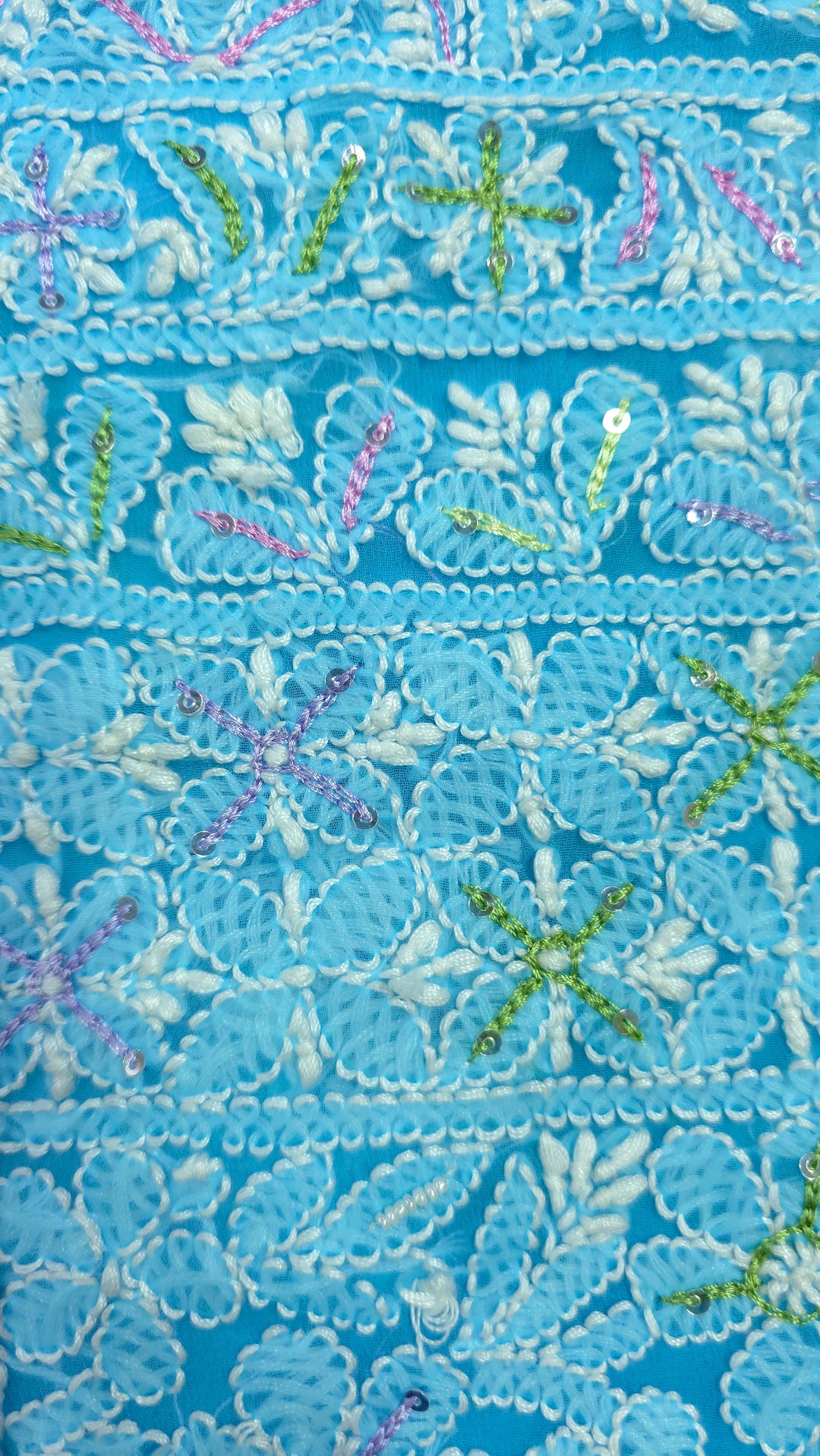 Georgette Chikankari Dress Material Resham Aari pearl Work