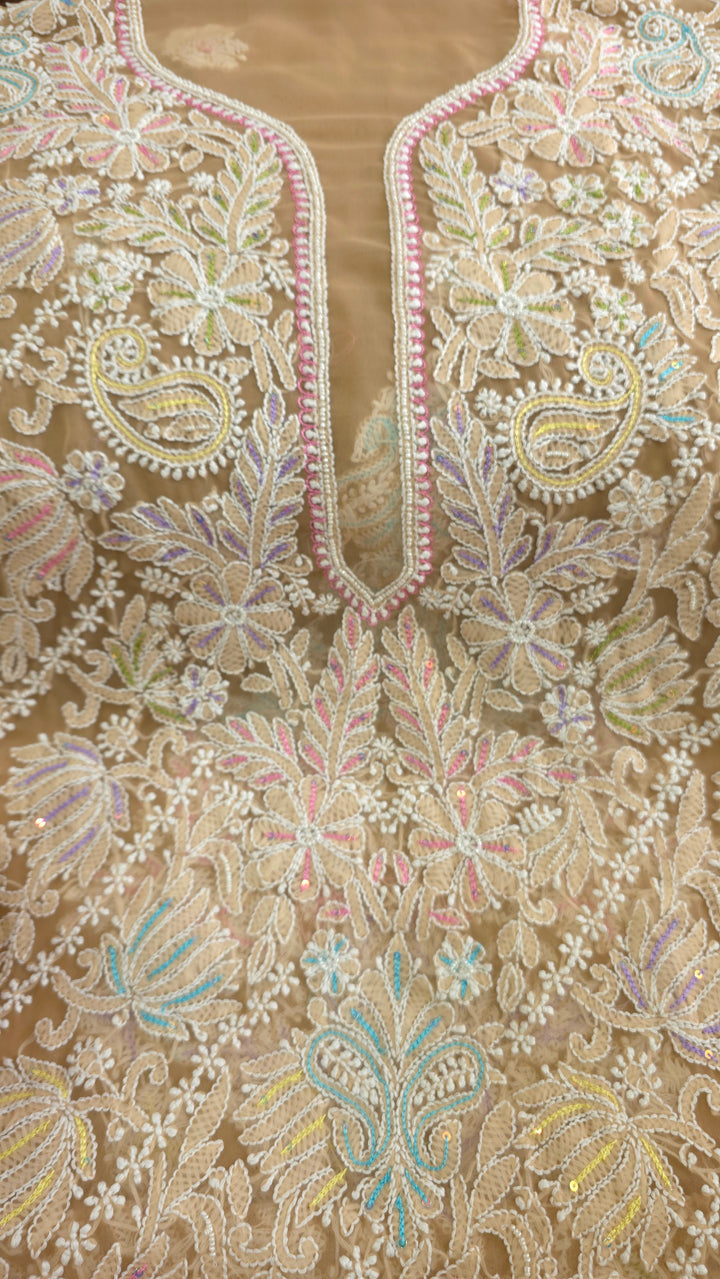 Georgette Chikankari Dress Material Resham Aari pearl Work