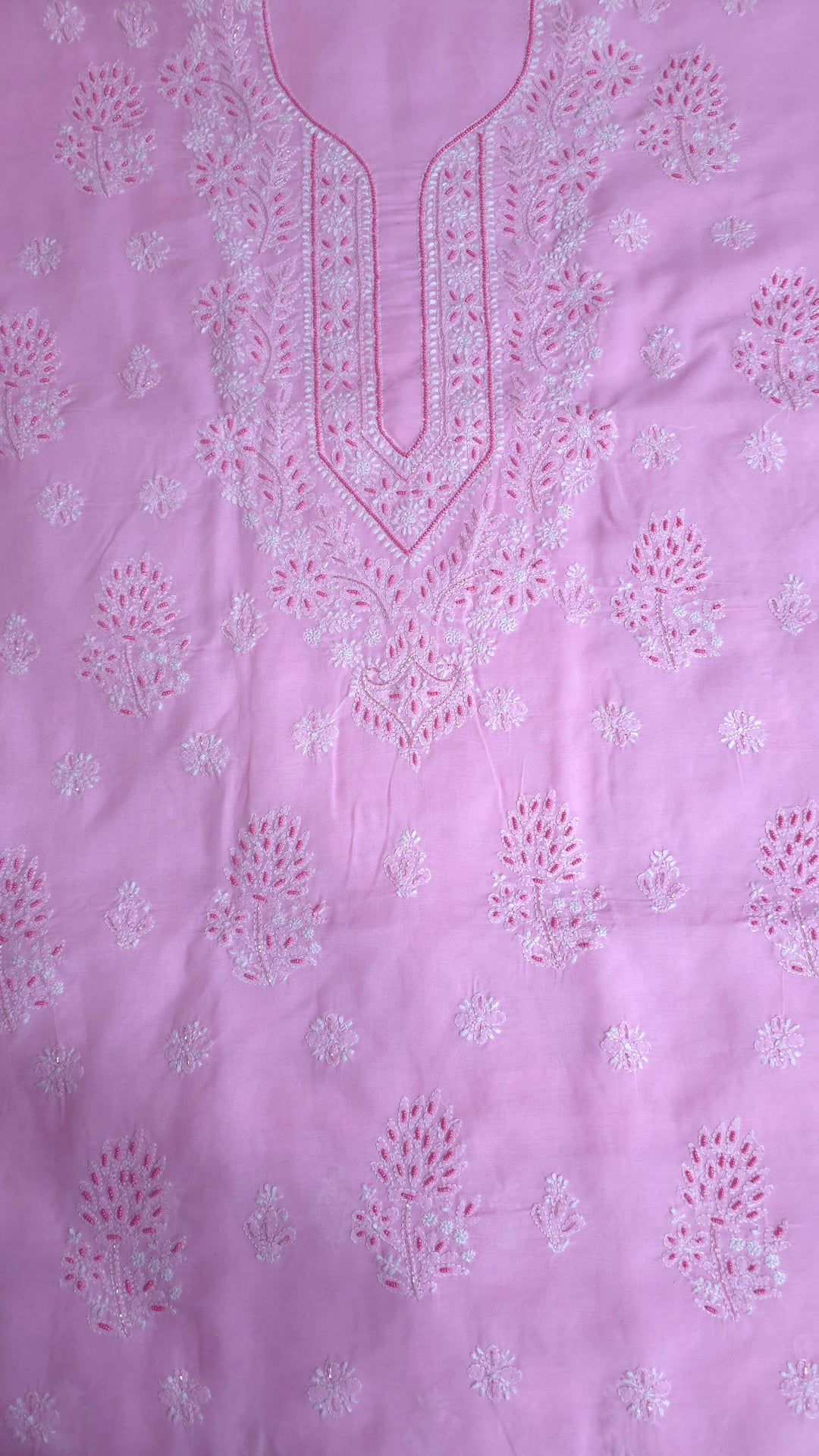 Pearl Chikankari Cotton Dress Material | Paridhan Chikan