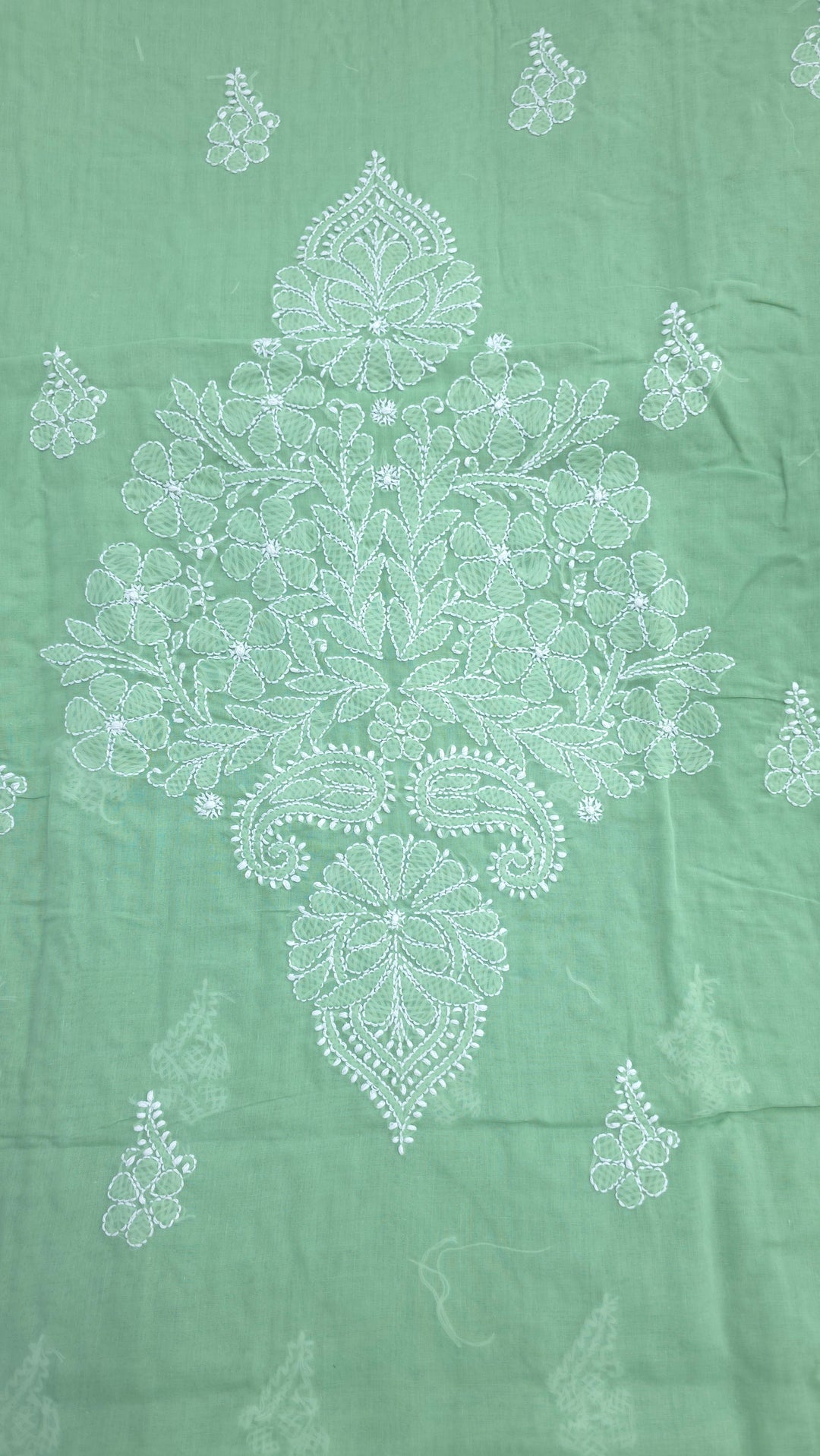 Darz Lucknowi Chikankari  Dress Material – Handmade Cotton Suit with Chiffon Dupatta