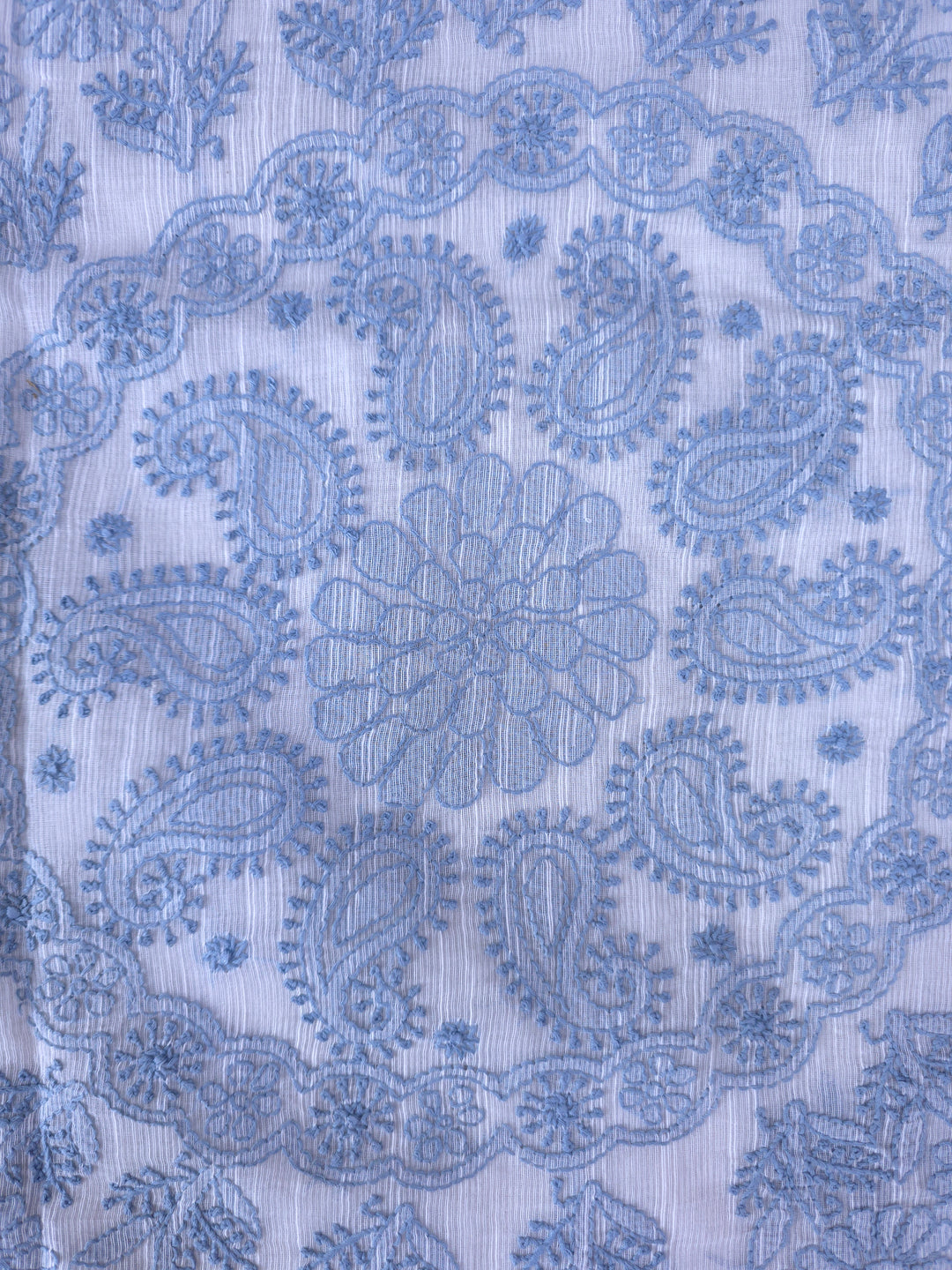 Hand Embroidered Chikankari Banarasi Silk Saree with Intricate Border & Palla Pattern – Includes  Blouse | Paridhan Chikan