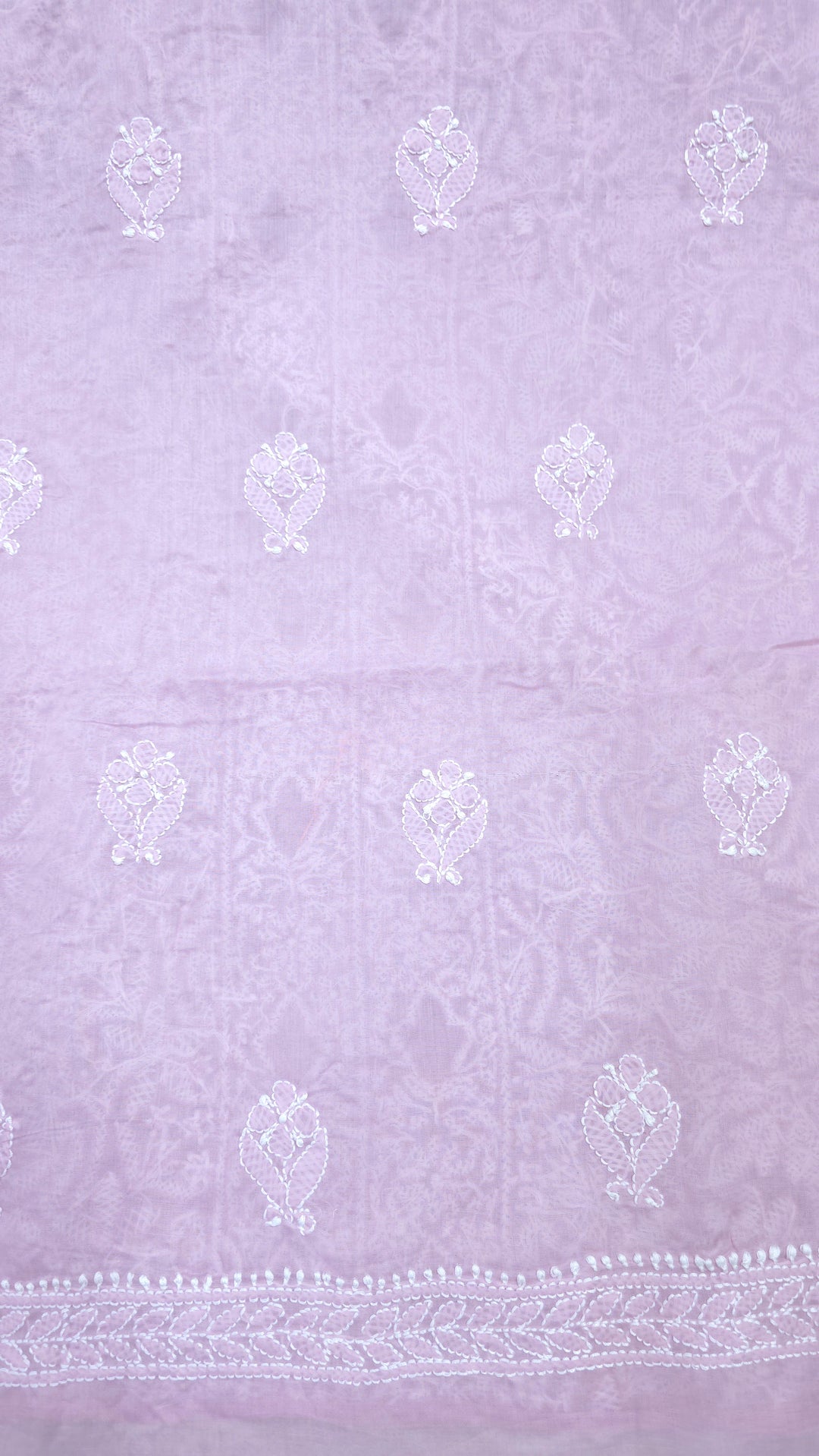 " Lucknowi Chikankari Unstitched Cotton Suit Set – Kurta, Bottom & Dupatta by Paridhan Chikan"