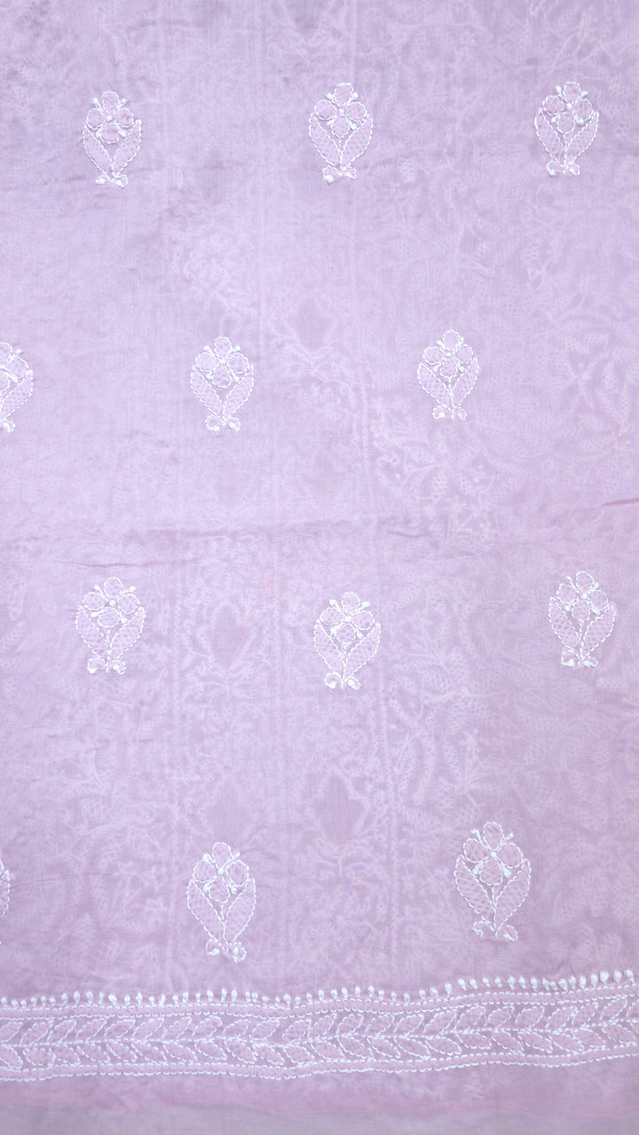 " Lucknowi Chikankari Unstitched Cotton Suit Set – Kurta, Bottom & Dupatta by Paridhan Chikan"