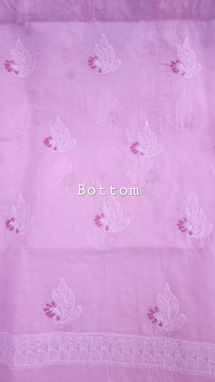 Paridhan Chikan Premium Handcrafted Chikankari Cotton Suit Set | Unstitched Dress Material with Chiffon Dupatta | Made in Lucknow