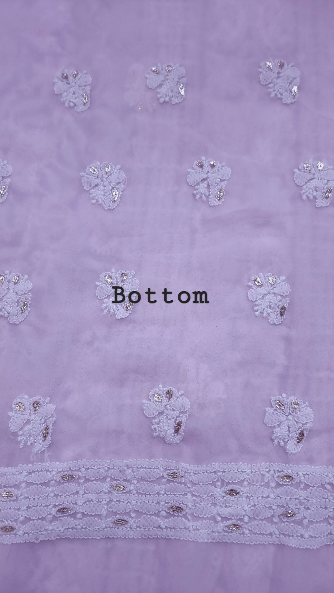 Baby Pink Georgette Chikankari gotta Patti Dress Material