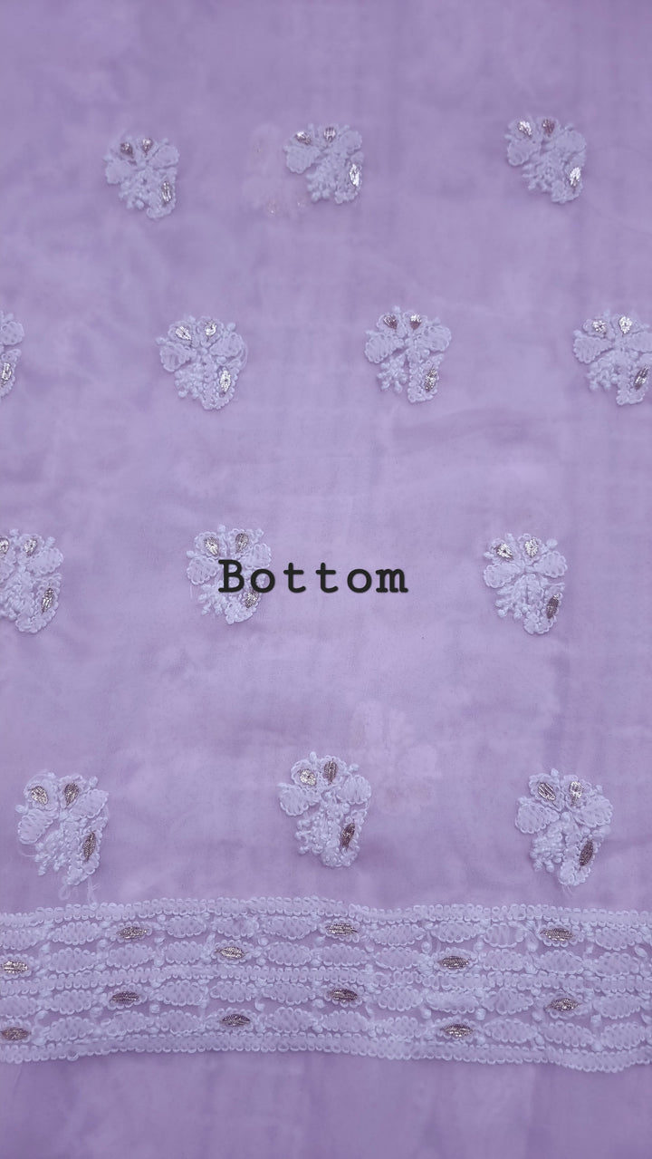 Baby Pink Georgette Chikankari gotta Patti Dress Material