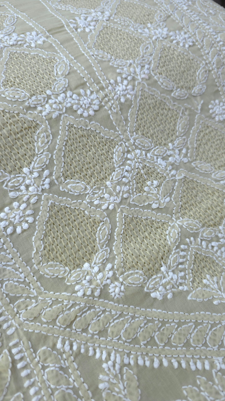 Sarahna Lucknow Hand Jaali Chikankari Cotton Dress Material
