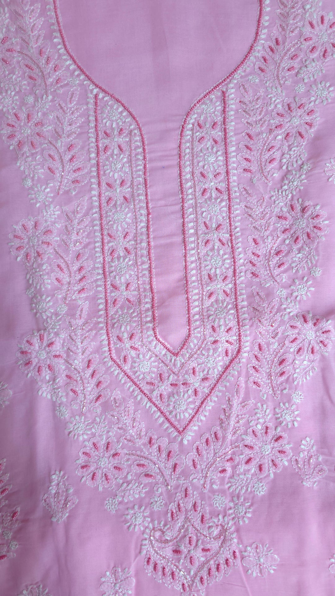 Pearl Chikankari Cotton Dress Material | Paridhan Chikan