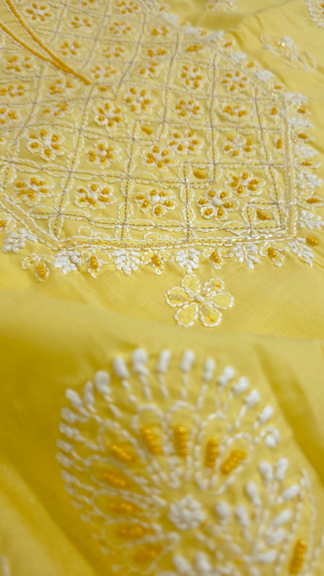 Pearl Chikankari Cotton Dress Material | Paridhan Chikan