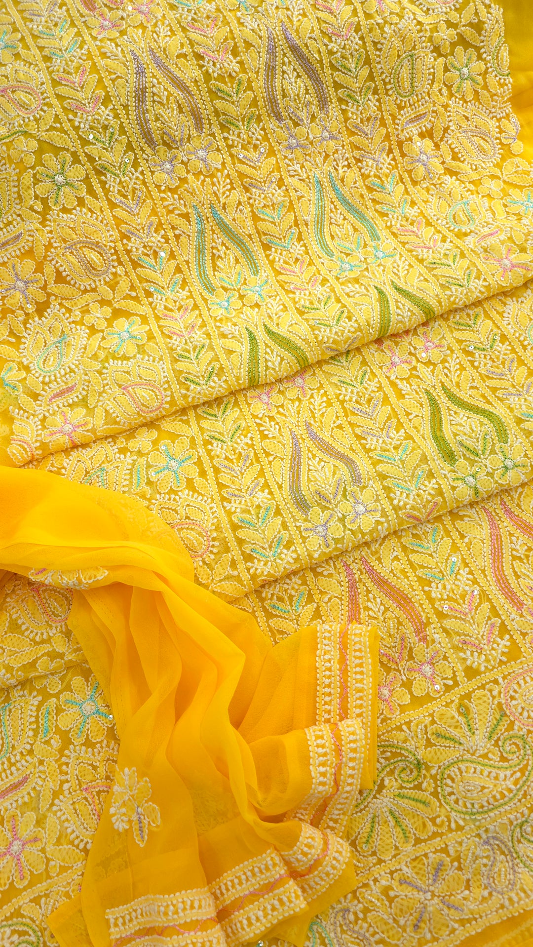 Georgette Chikankari Dress Material Resham Aari pearl Work