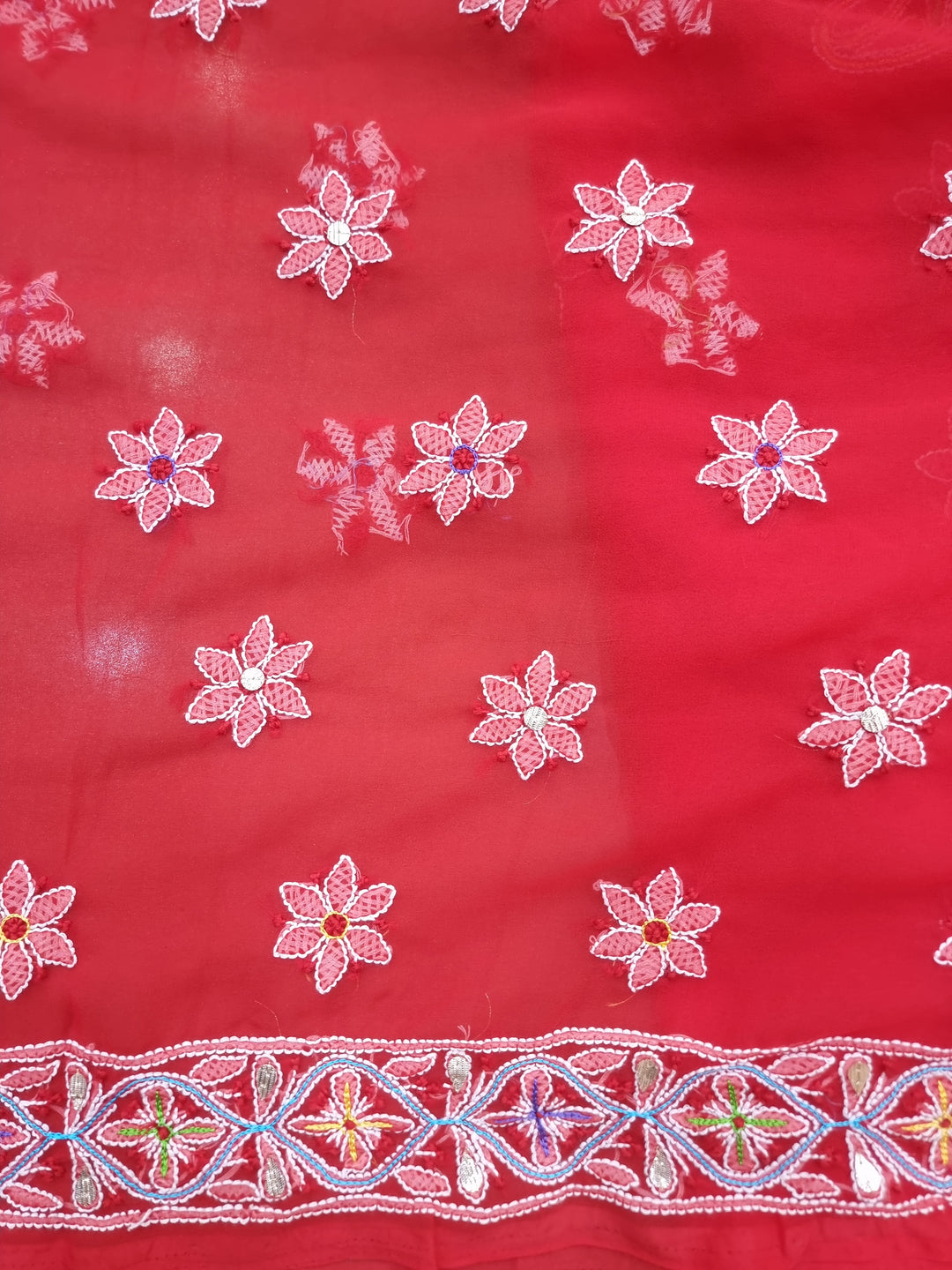 Georgette Chikankari Dress Material Resham Aari Work