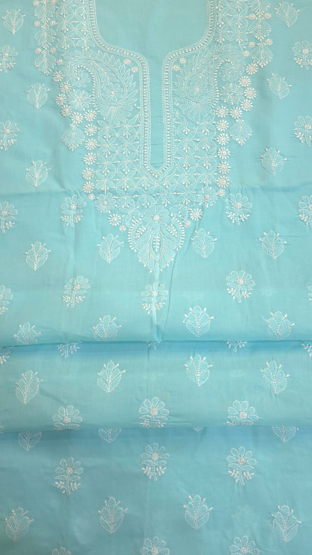 Paridhan Chikan Premium Handcrafted Chikankari Cotton Suit Set | Unstitched Dress Material with Chiffon Dupatta | Made in Lucknow