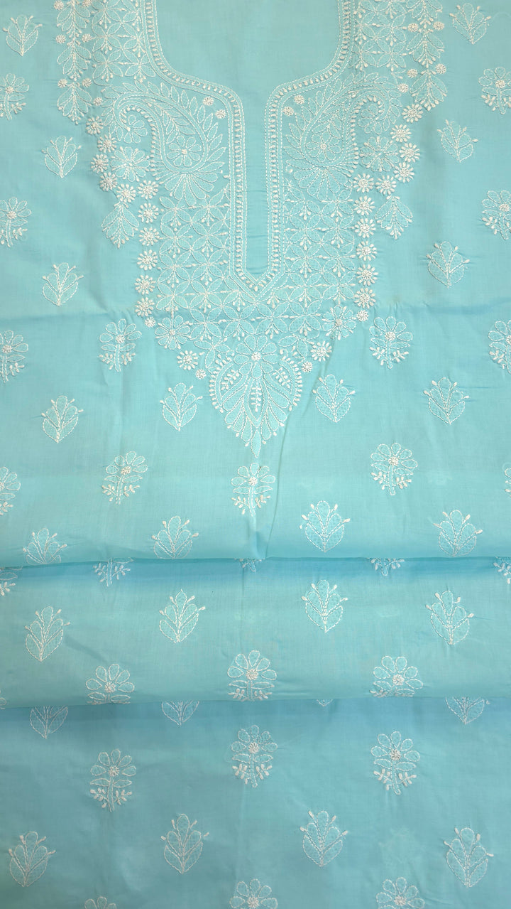 Paridhan Chikan Premium Handcrafted Chikankari Cotton Suit Set | Unstitched Dress Material with Chiffon Dupatta | Made in Lucknow