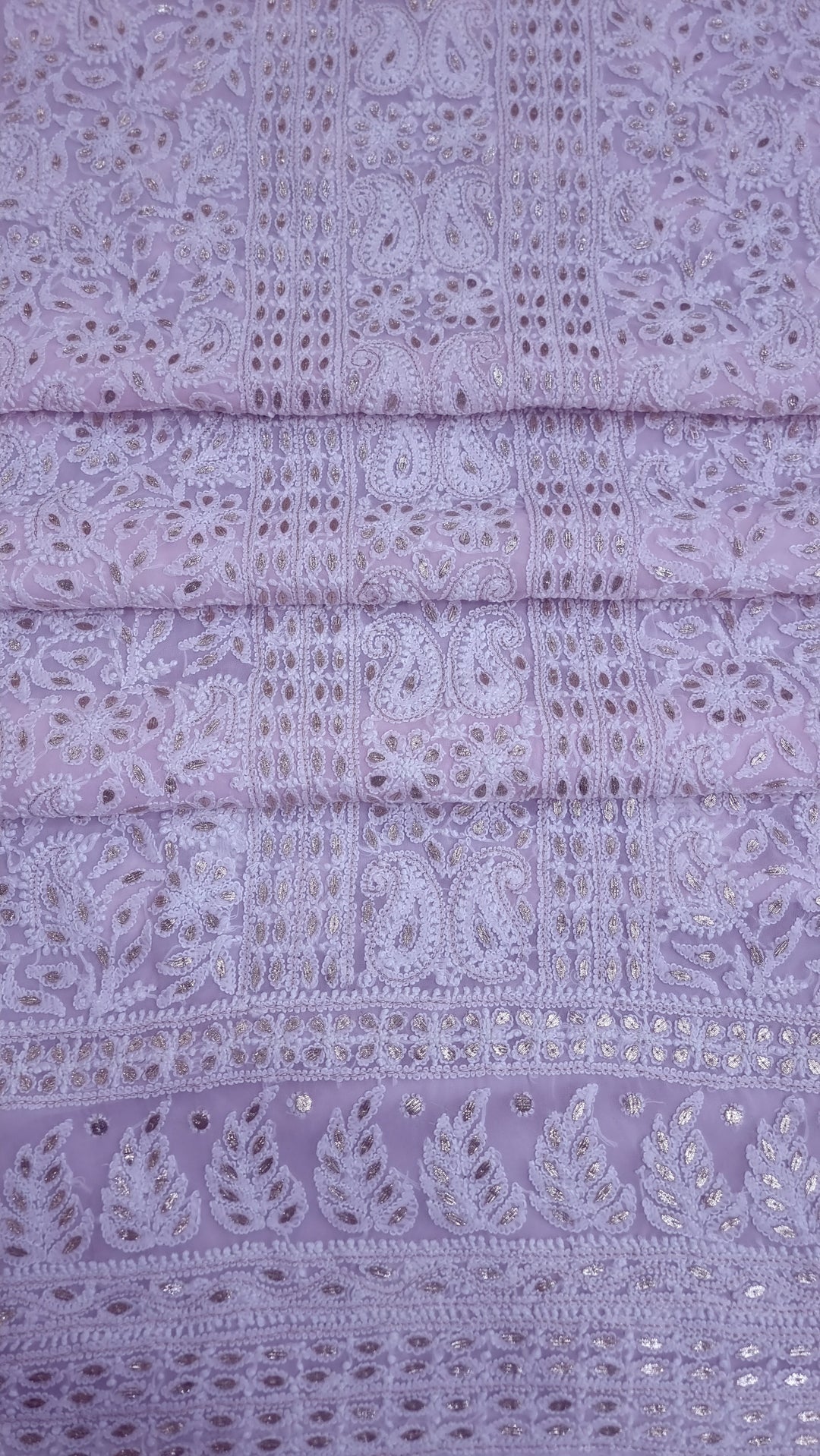 Baby Pink Georgette Chikankari gotta Patti Dress Material