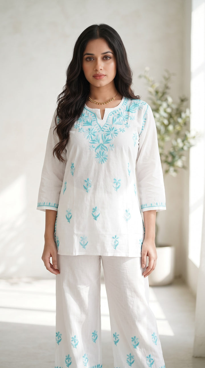 Zara Pure Rayon Chikankari Top for Women | Hand Embroidered Lucknowi Rayon Top | Paridhan Chikan