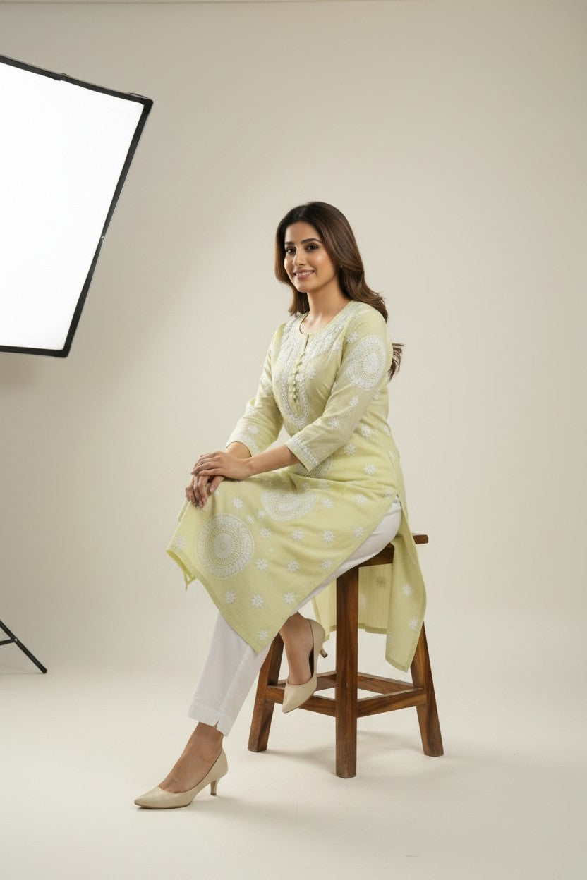 Meera Muslin Chikankari Kurta Set