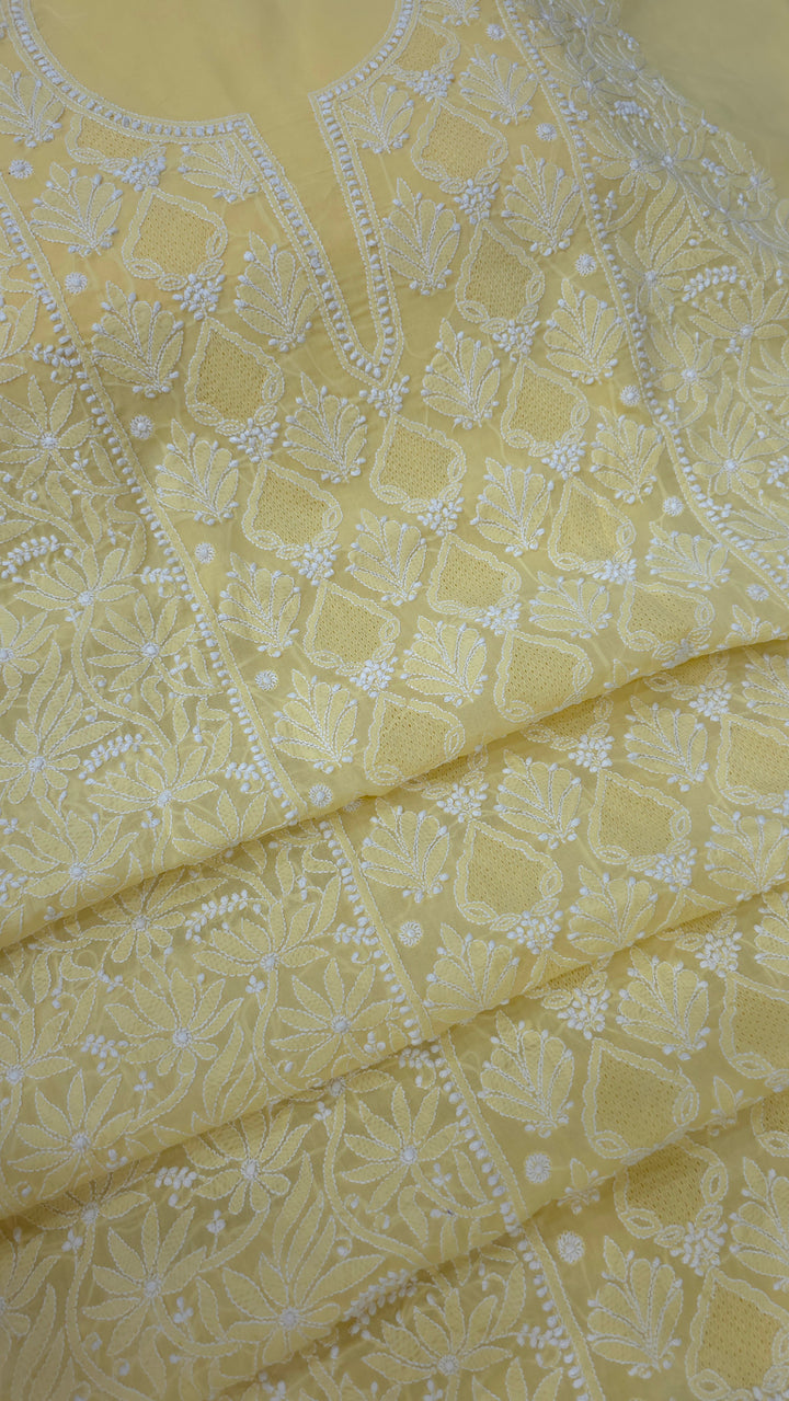 Tareef Lucknow Hand Jaali Chikankari Cotton Dress Material