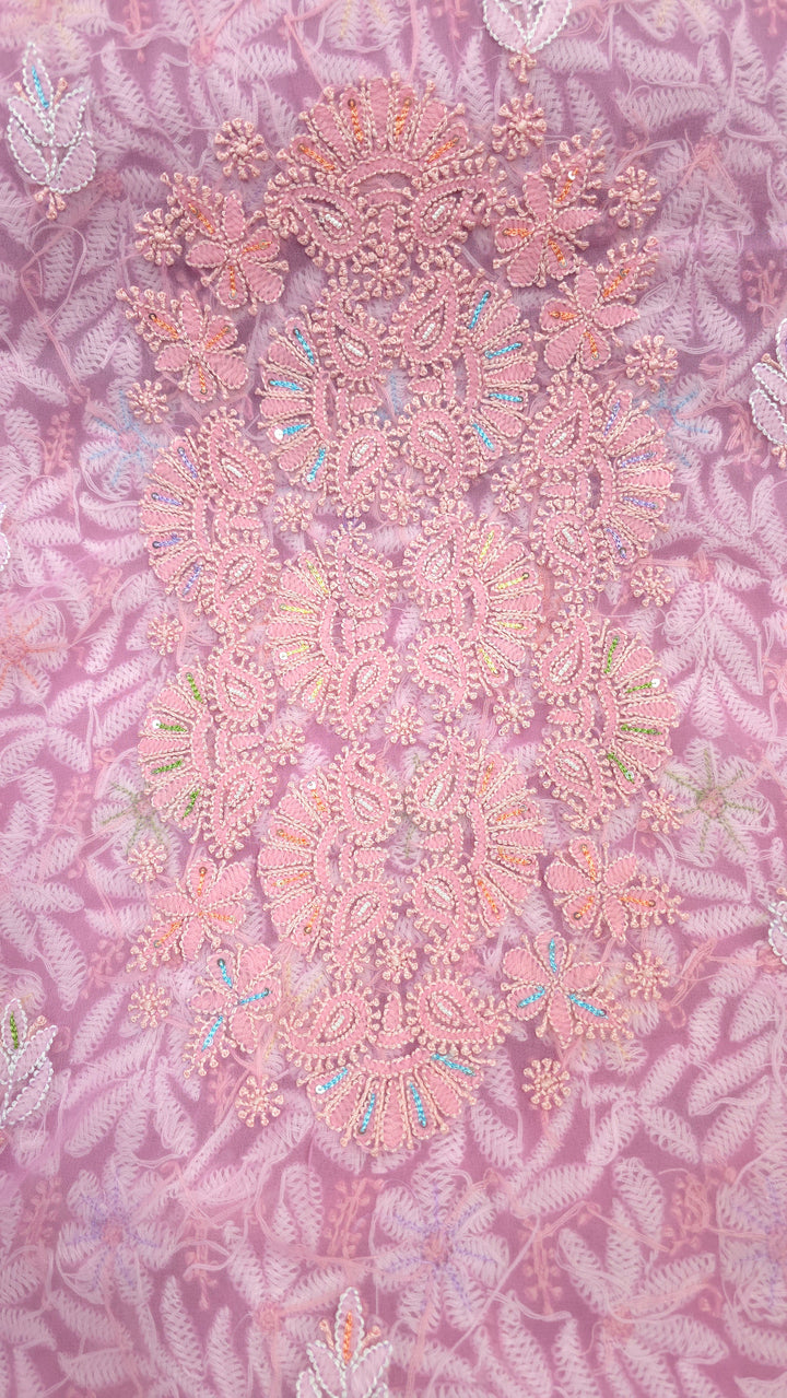 Georgette Chikankari Dress Material Resham Aari pearl Work
