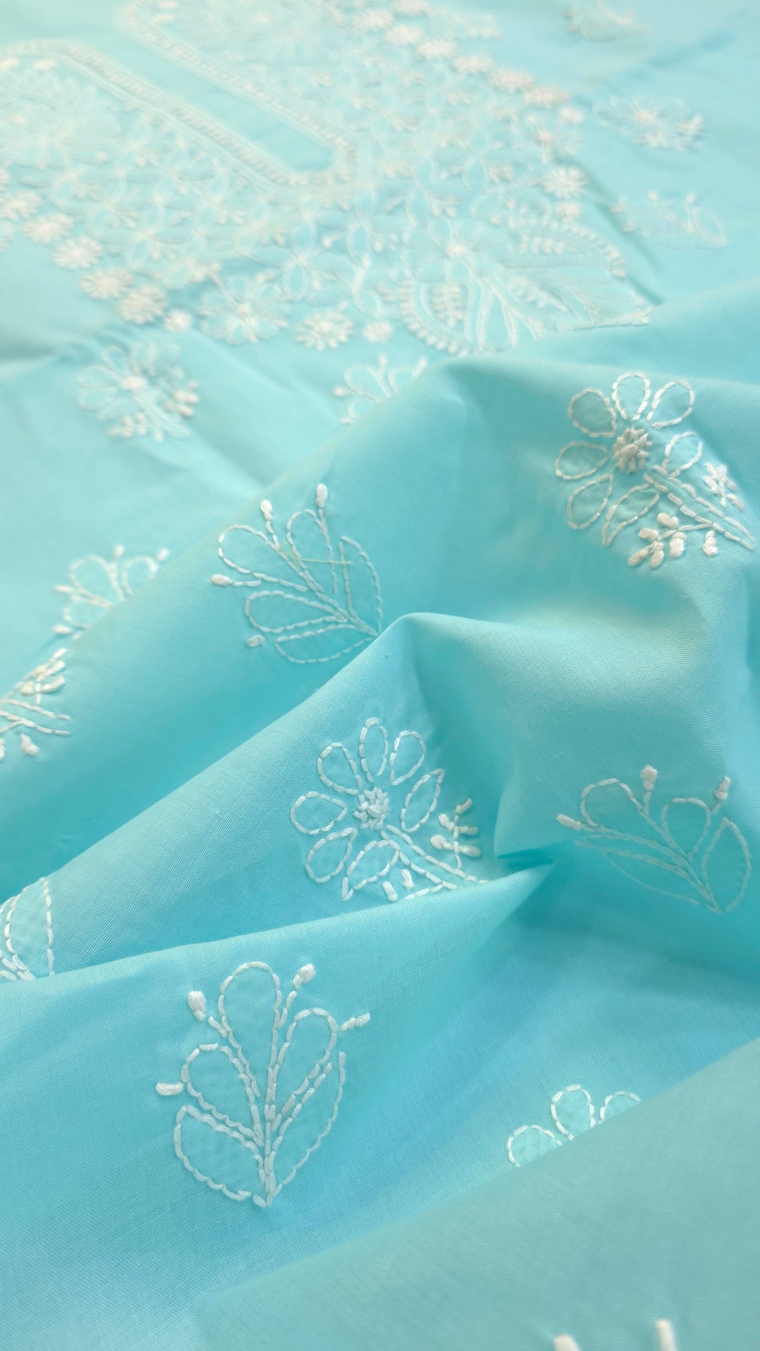 Paridhan Chikan Premium Handcrafted Chikankari Cotton Suit Set | Unstitched Dress Material with Chiffon Dupatta | Made in Lucknow